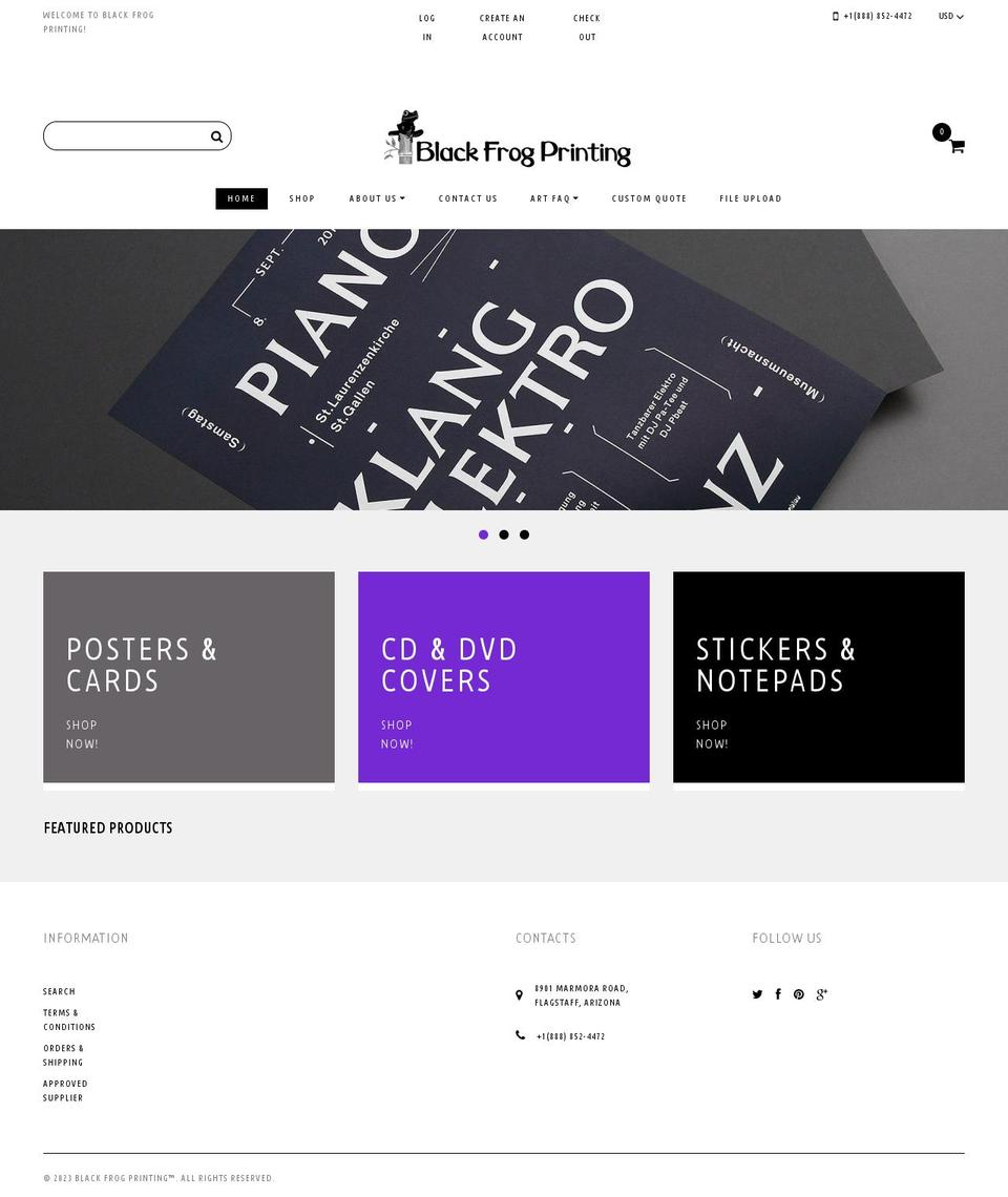 goblackfrog.com shopify website screenshot