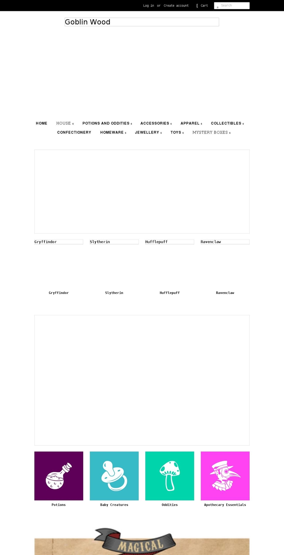 goblinwood.com shopify website screenshot