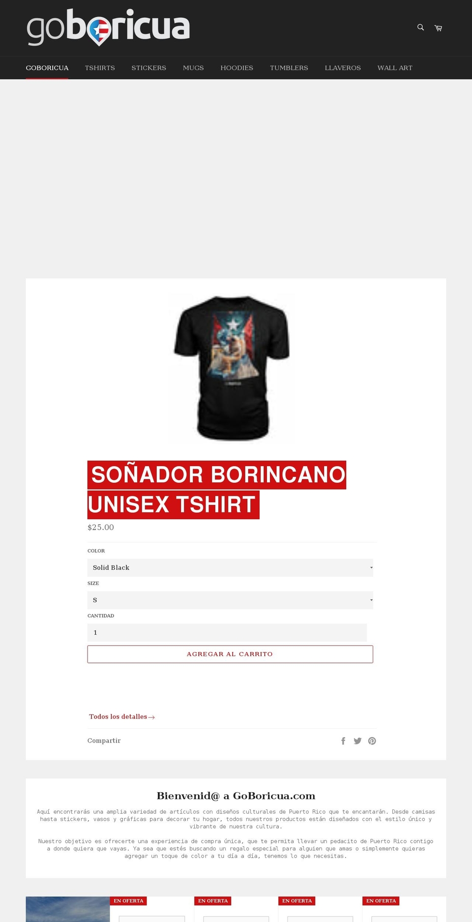 goboricua.com shopify website screenshot