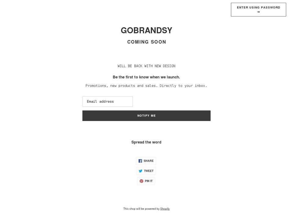 gobrandsy.com shopify website screenshot