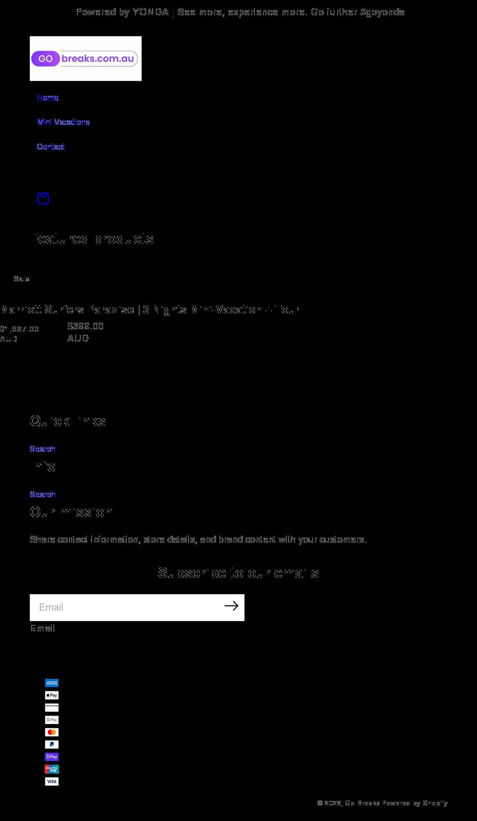 gobreaks.com.au shopify website screenshot