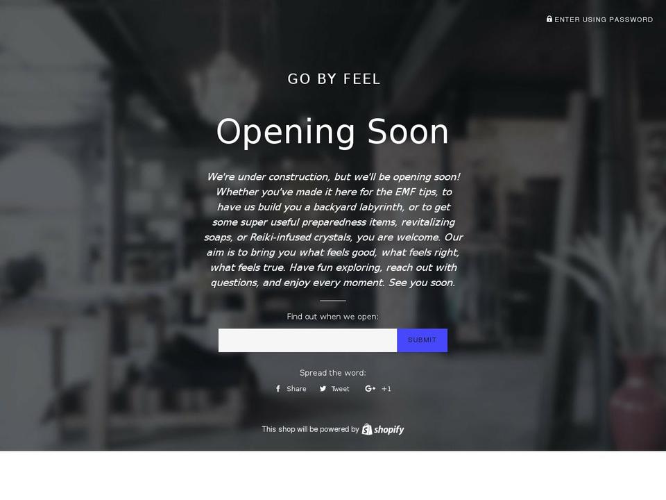 gobyfeel.com — Shopify storefront screenshot