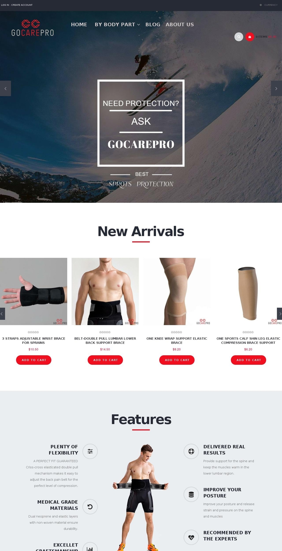 home2 Shopify theme site example gocarepro.com