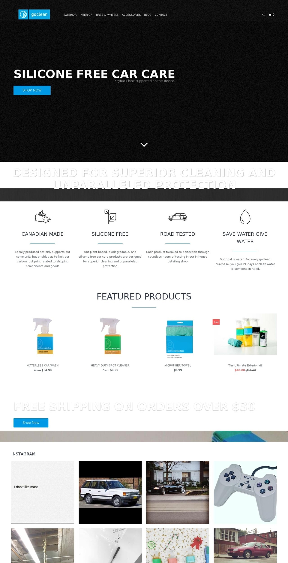 gocleanwaterless.ca shopify website screenshot