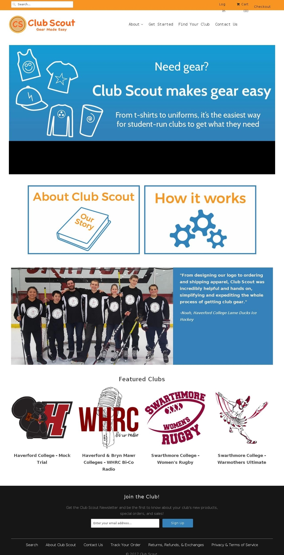 goclubscout.com shopify website screenshot