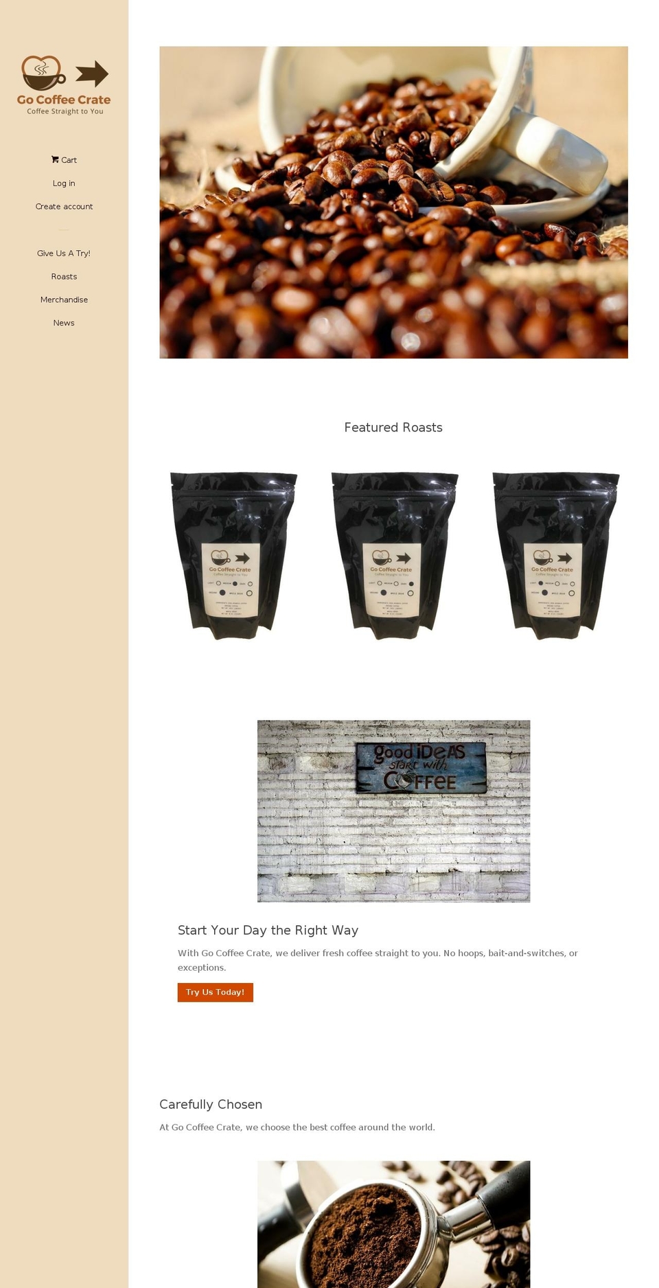 gocoffeecrate.com — Shopify storefront screenshot