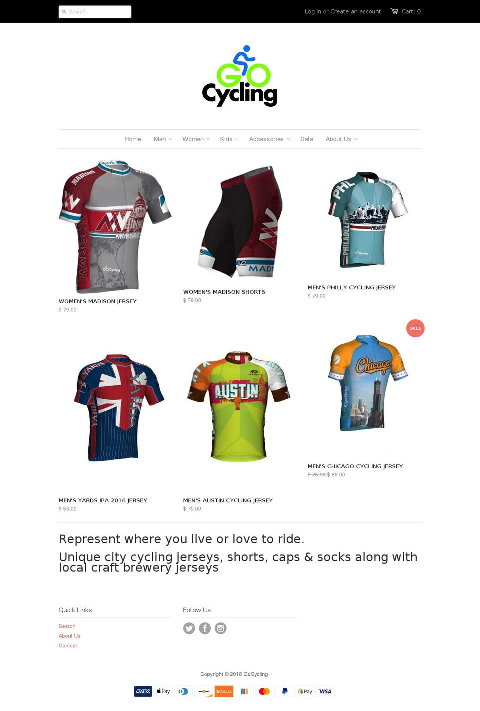 gocyclingllc.com shopify website screenshot