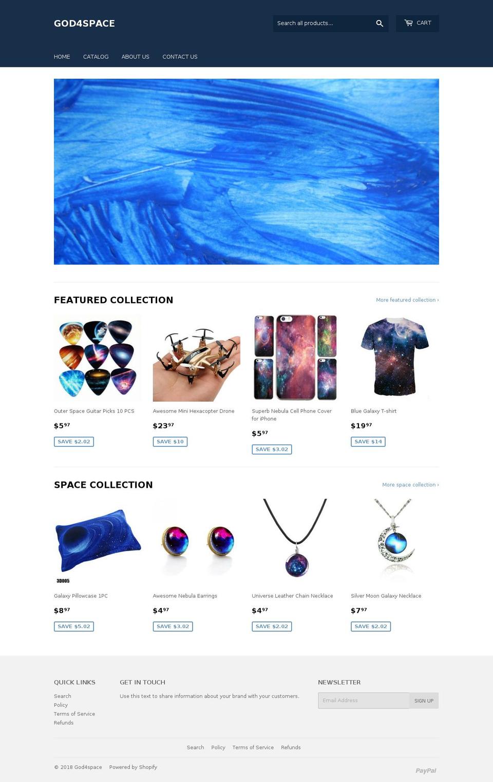 god4space.com shopify website screenshot
