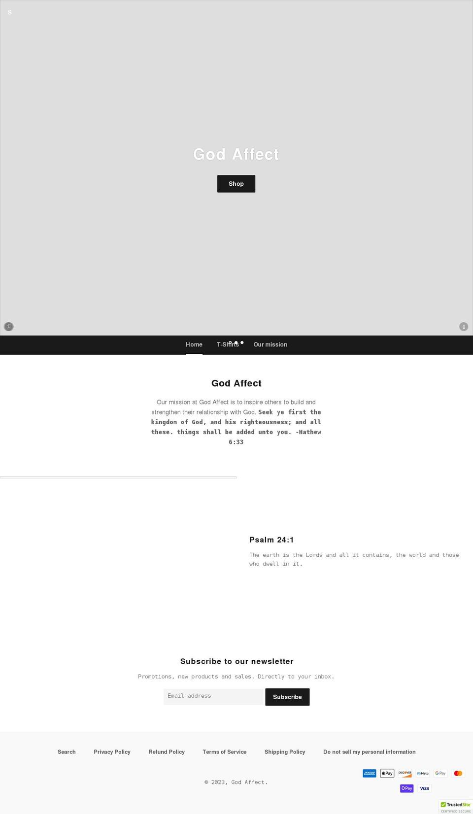 godaffect.com shopify website screenshot
