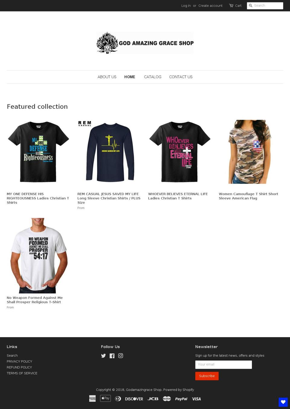 godamazingrace.com shopify website screenshot