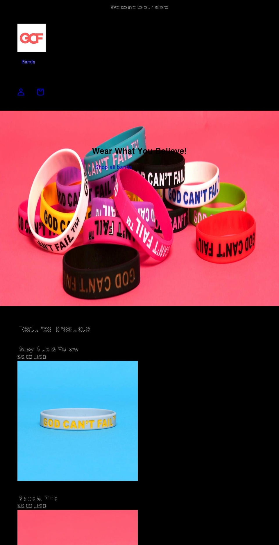 godcantfail.com shopify website screenshot