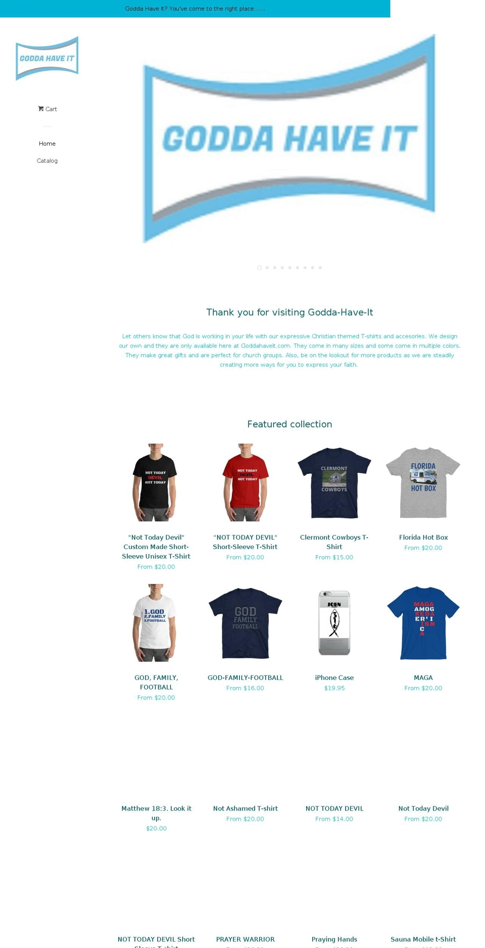 goddahaveit.com — Shopify storefront screenshot
