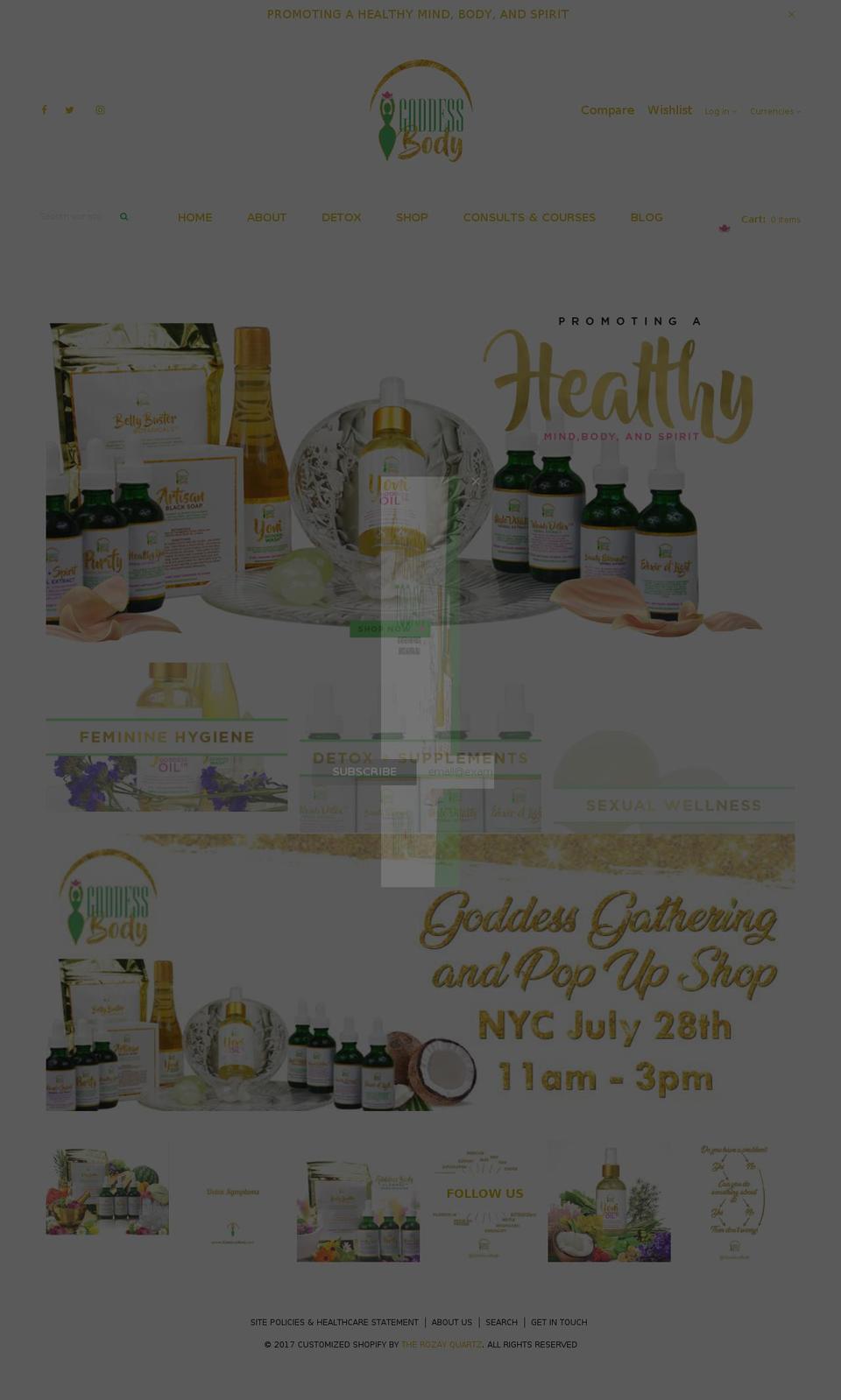 Rozay Main Shopify theme site example goddessbody.net