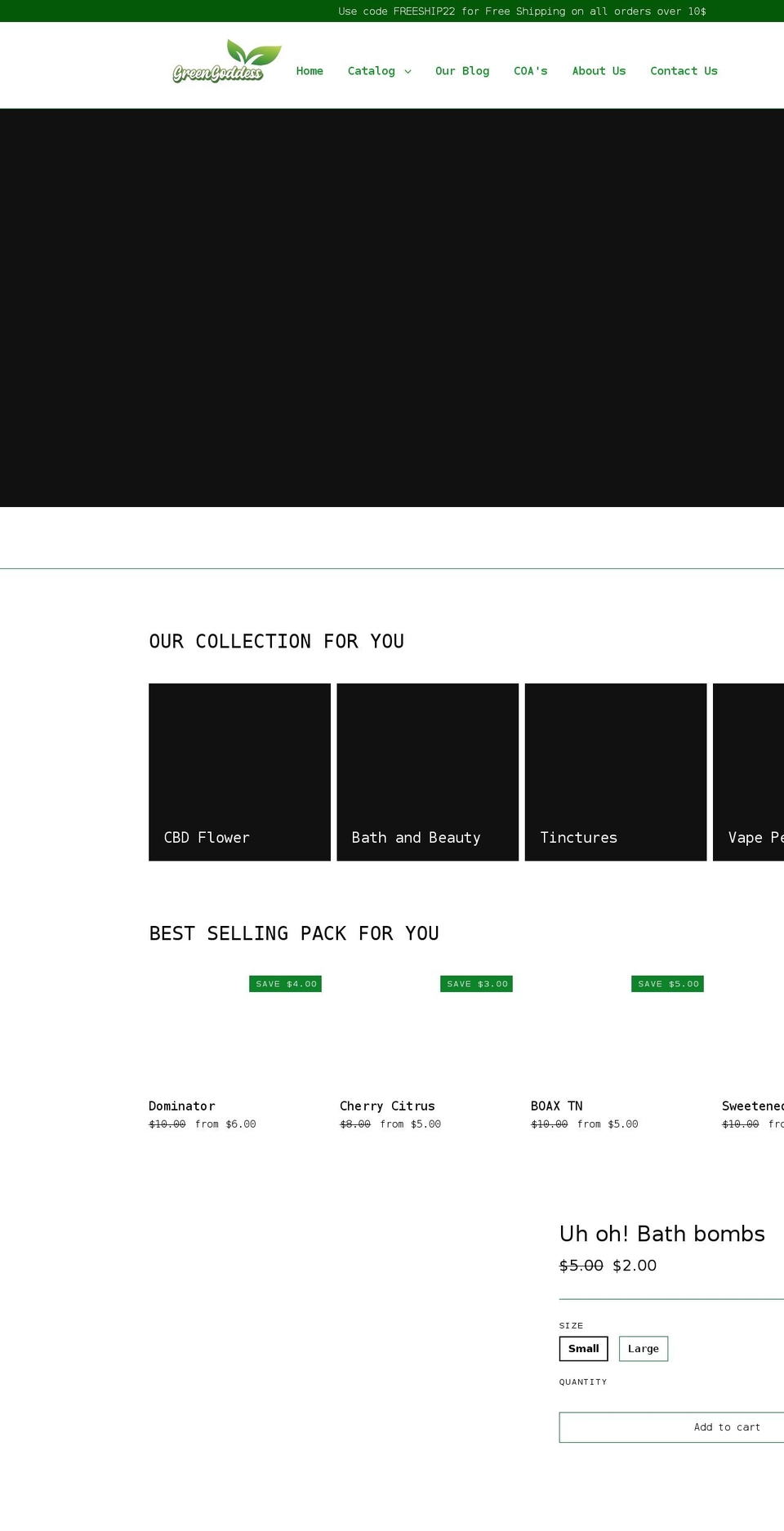 goddessdelivery.shop shopify website screenshot