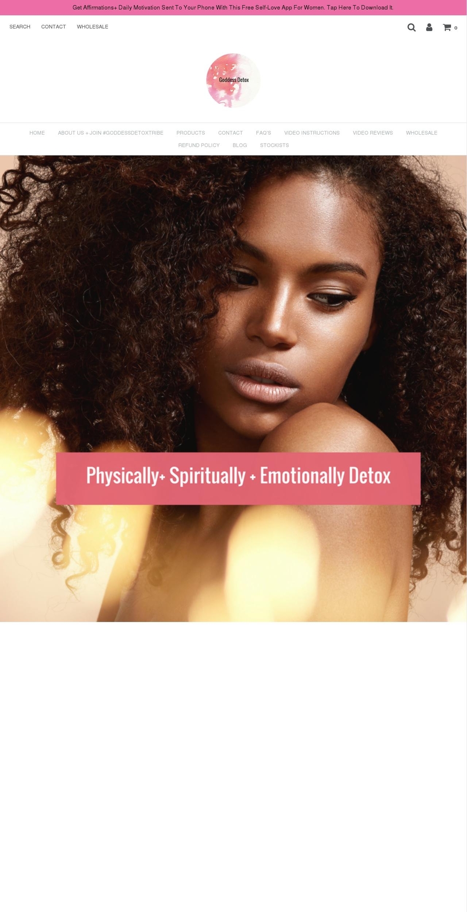 goddessdetoxpearl.com — Shopify storefront screenshot