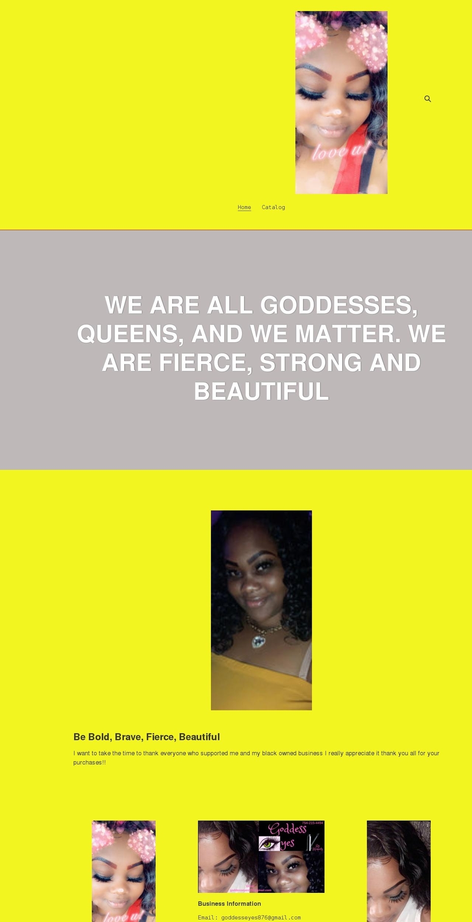 goddesseyesminksandessential.com shopify website screenshot