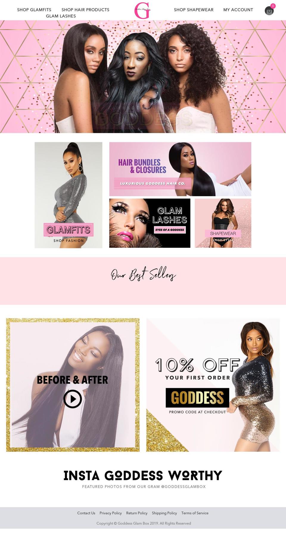 goddessglambox.com — Shopify storefront screenshot
