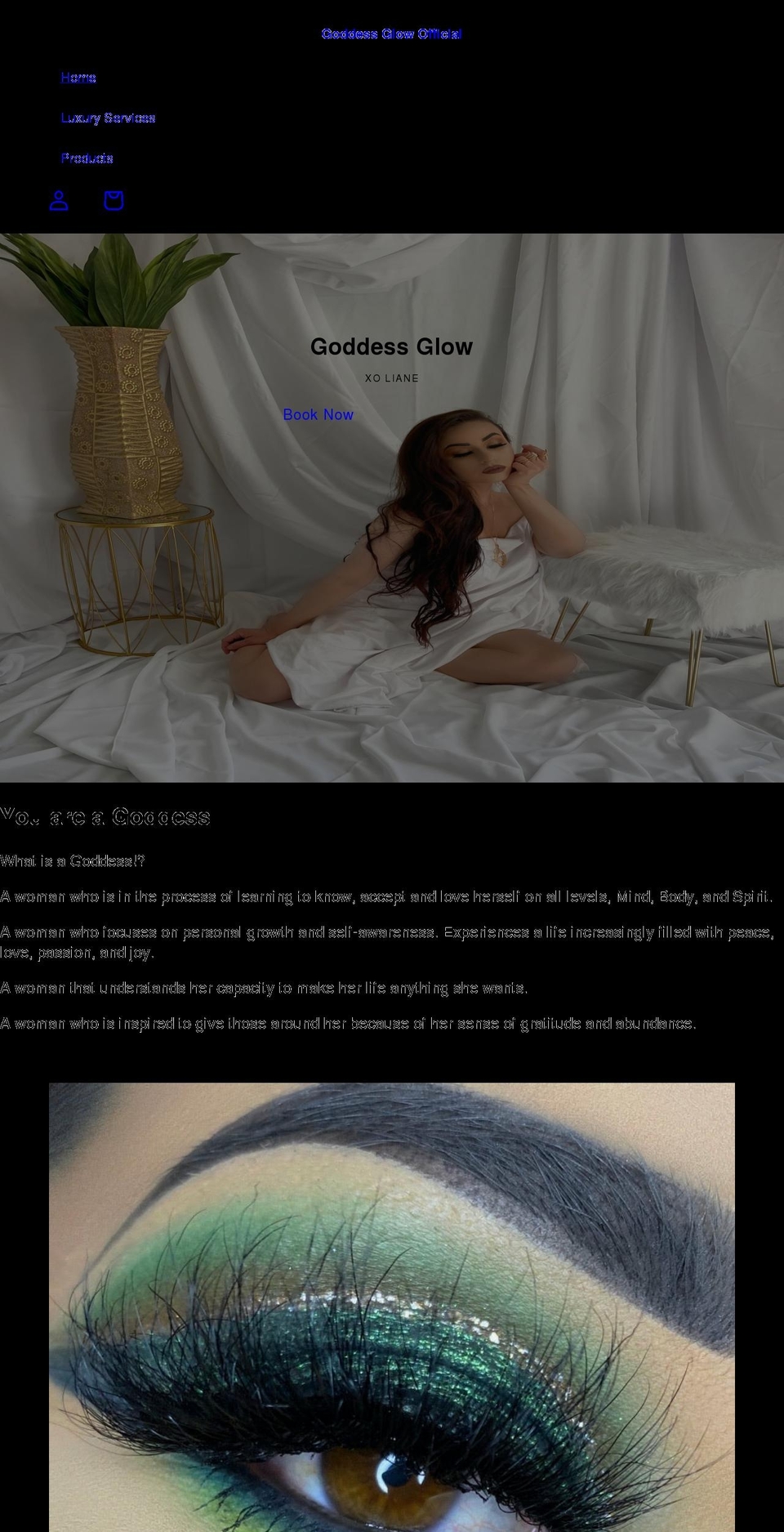 goddessglowofficial.com shopify website screenshot