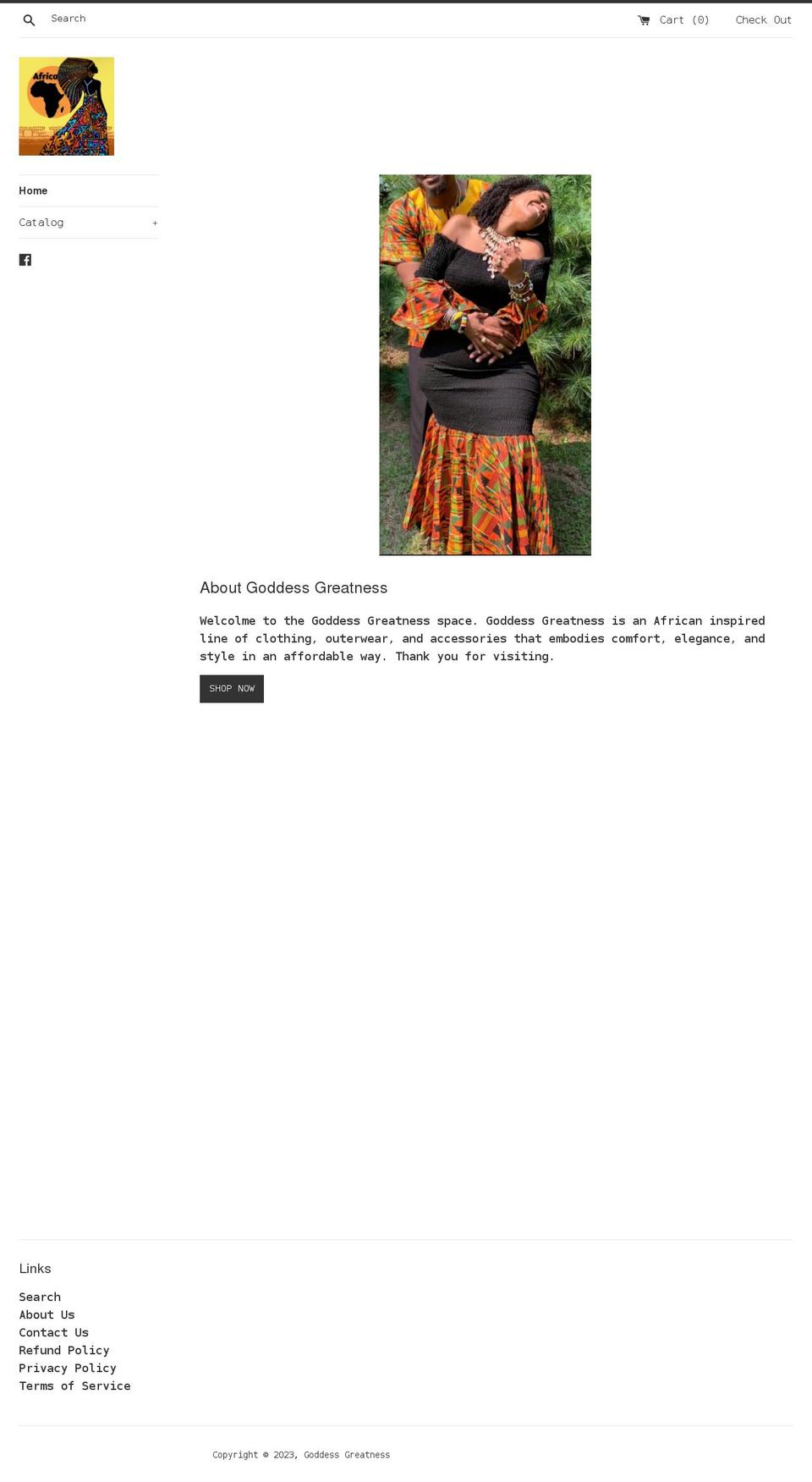 goddessgreatness.com shopify website screenshot