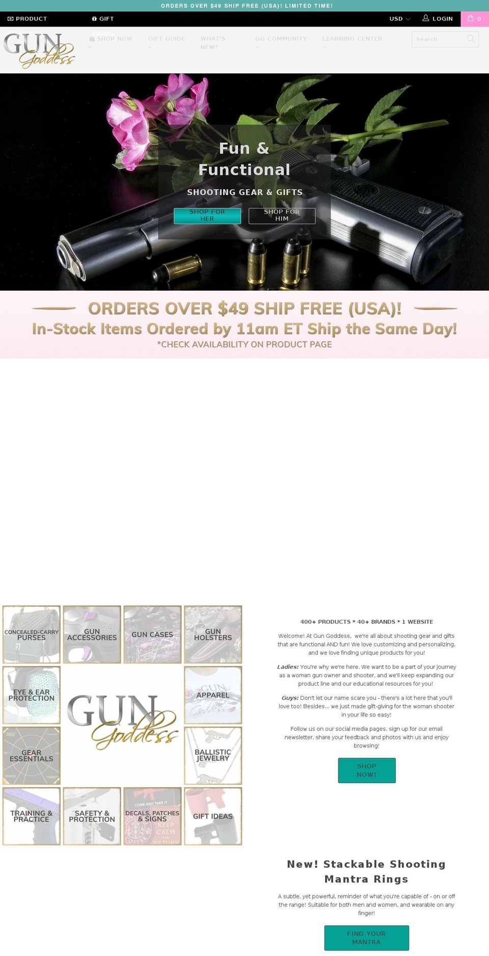 Gun Goddess: Current (theme updated 4\/20) Shopify theme site example goddessgun.com