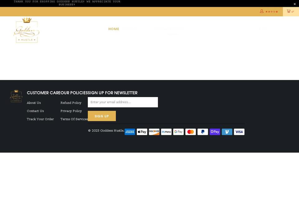 goddesshustle.com shopify website screenshot