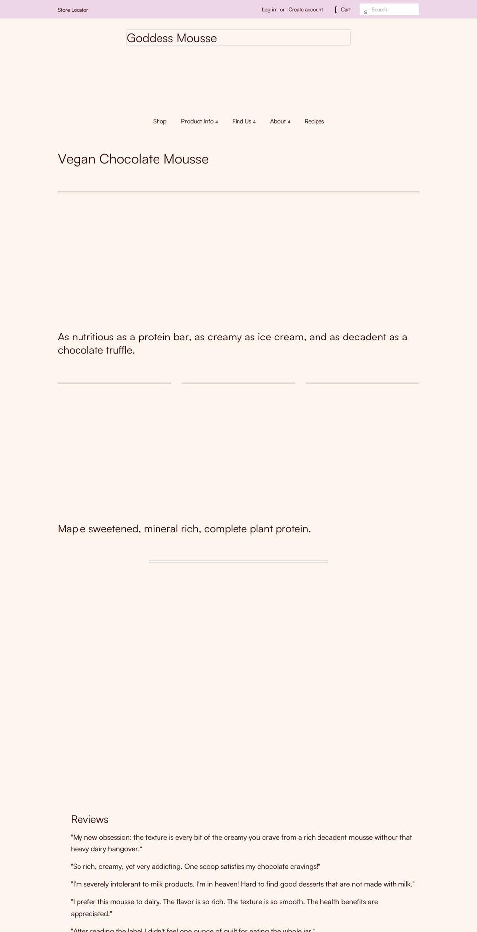 goddessmousse.com shopify website screenshot