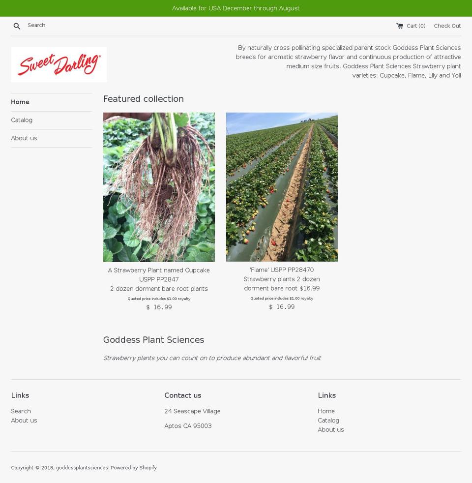 goddessseeds.com — Shopify storefront screenshot
