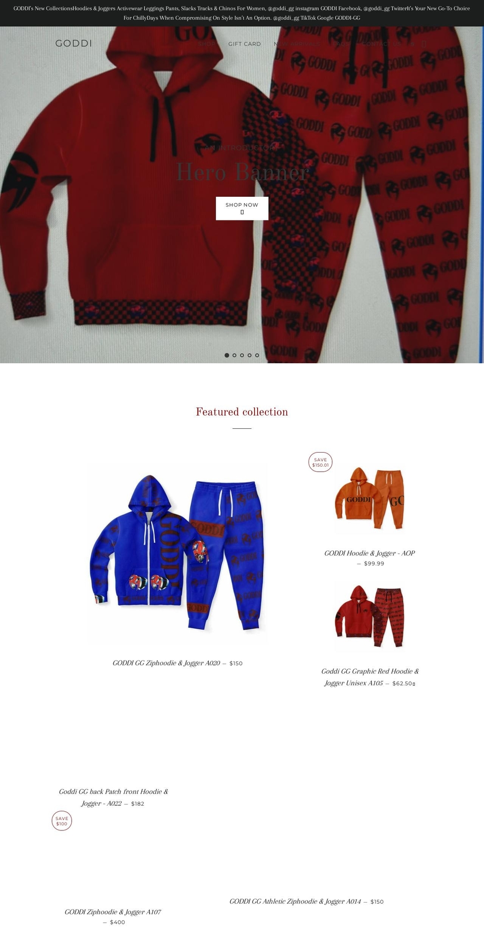 goddisignaturegsgoddi.com — Shopify storefront screenshot