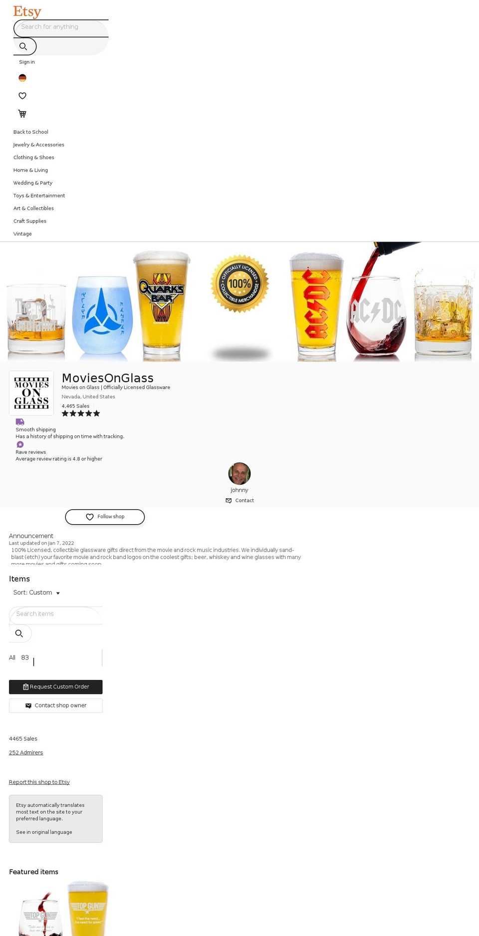 godfatherfour.com — Shopify storefront screenshot