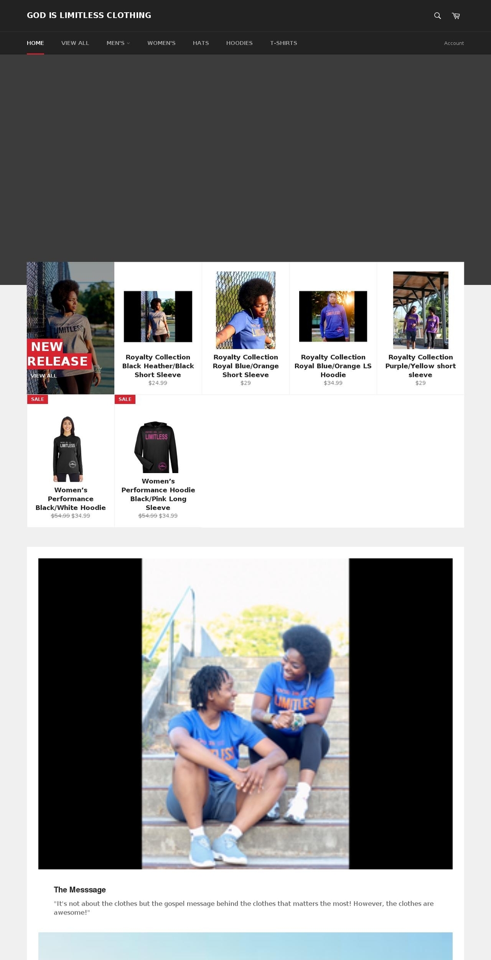 godislimitless.com shopify website screenshot
