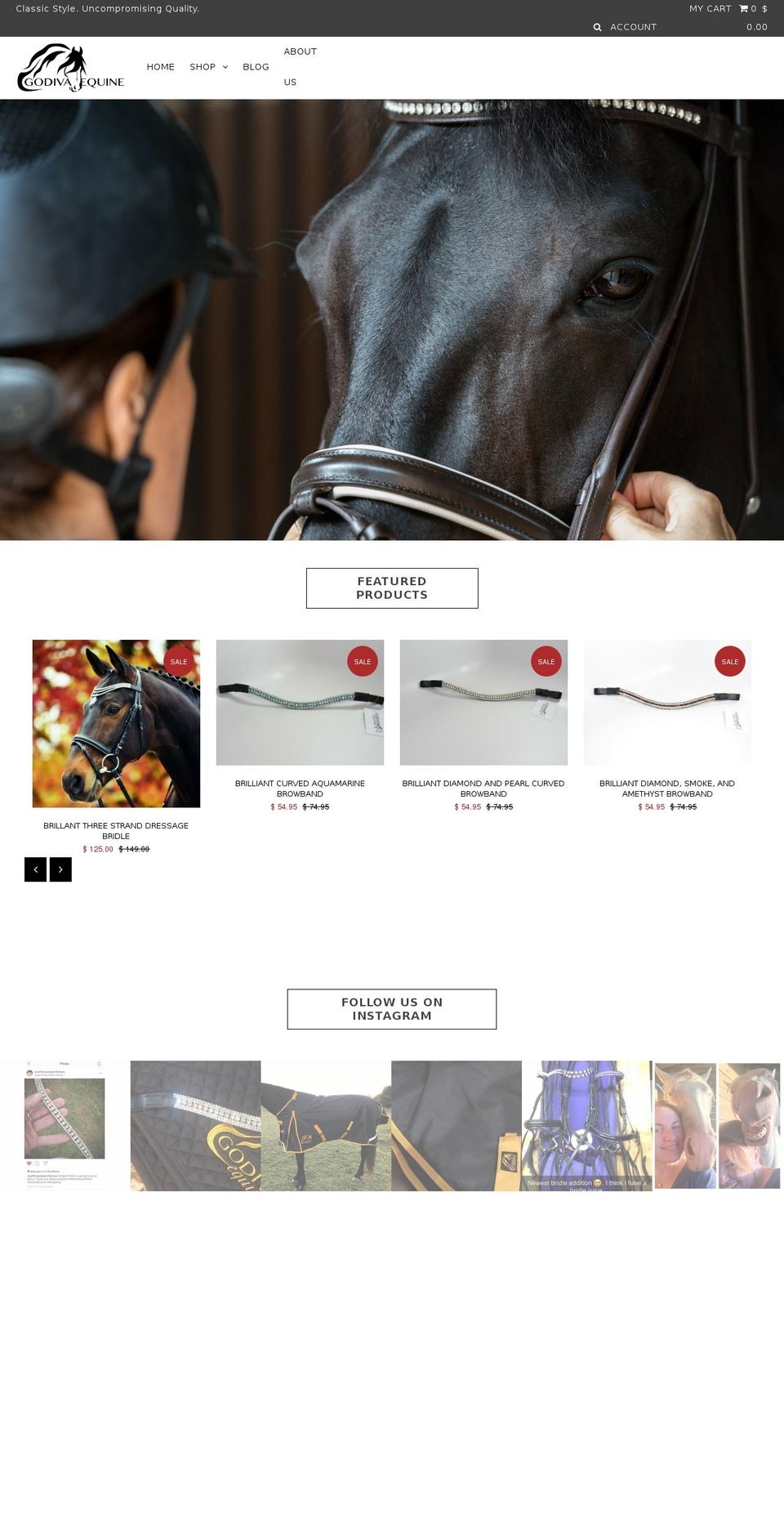 godiva-equine.com shopify website screenshot