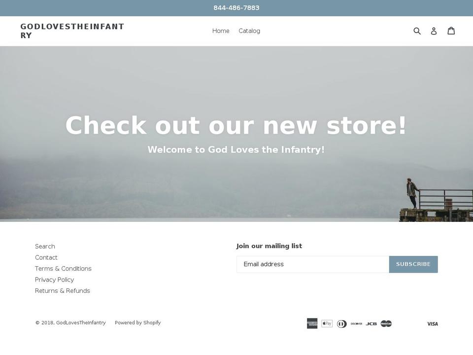 godlovestheinfantry.com — Shopify storefront screenshot