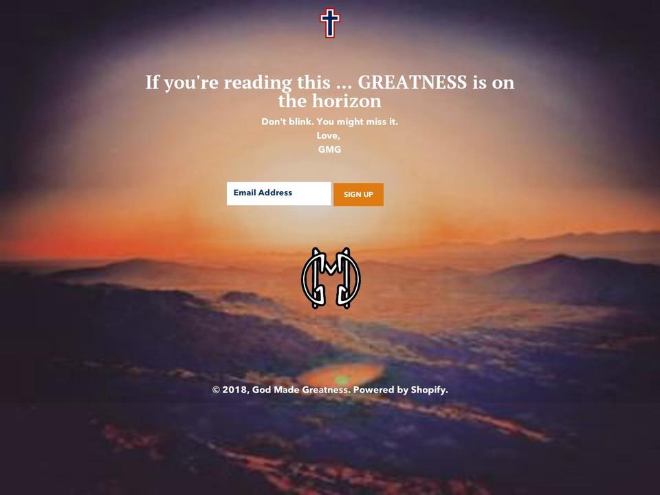godmadegreatness.com — Shopify storefront screenshot