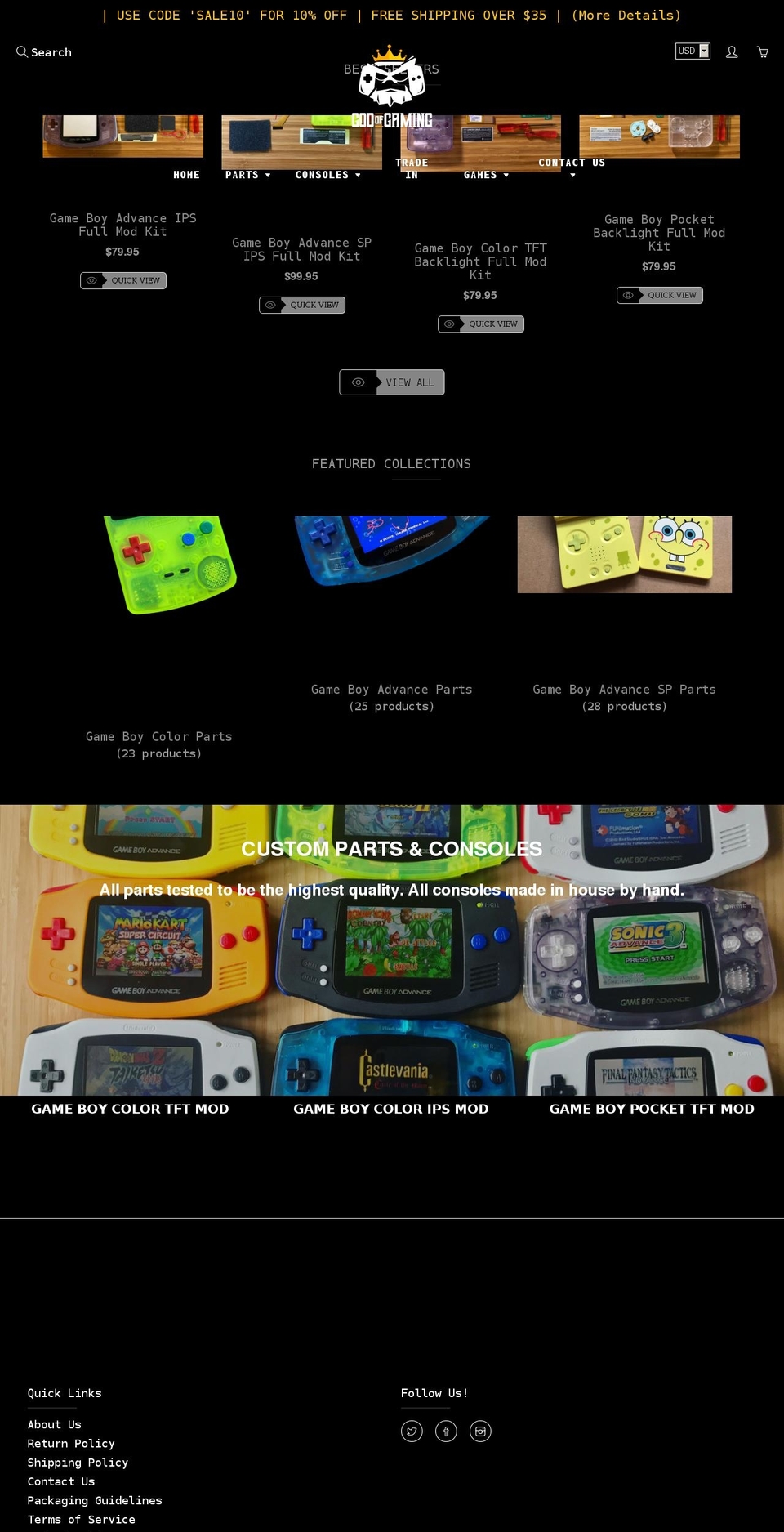 godofgamingshop.com — Shopify storefront screenshot