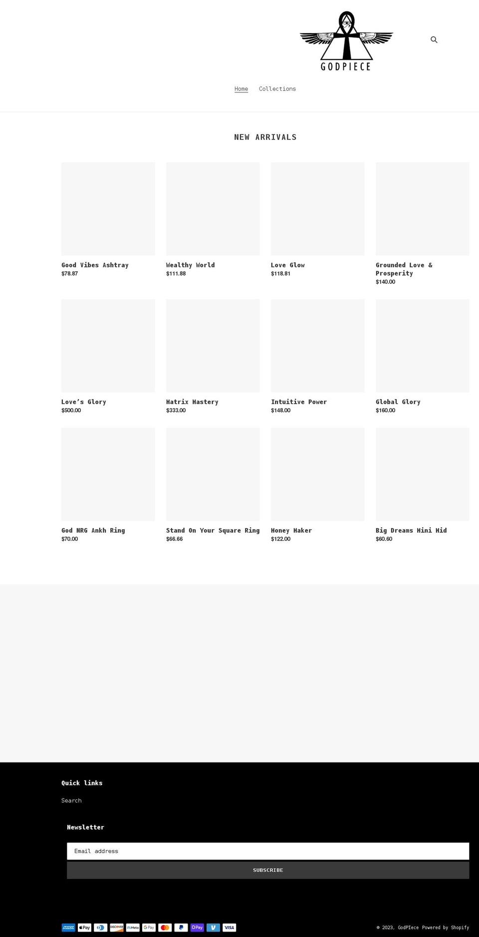 godpiece.com shopify website screenshot