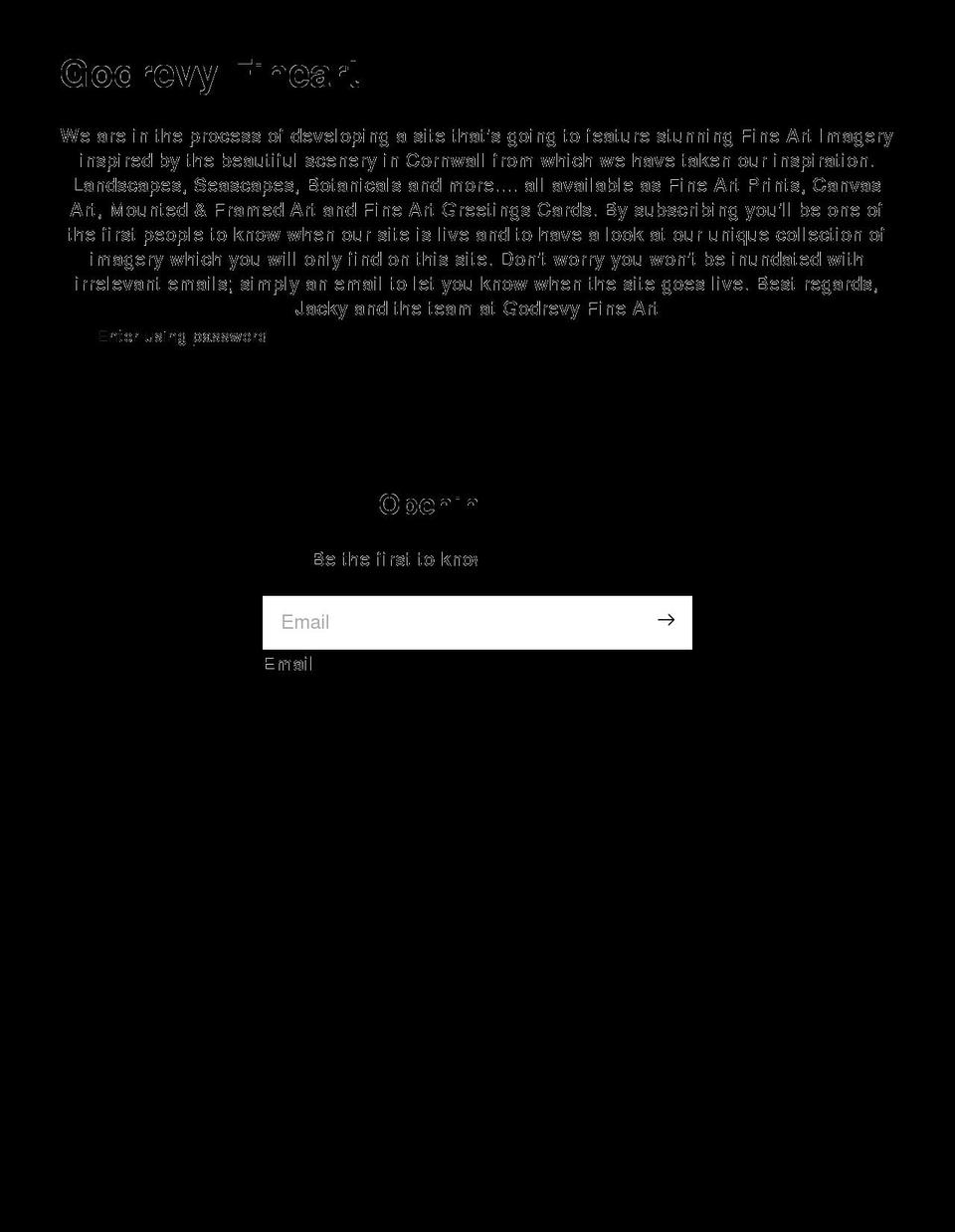 godrevyfineart.com shopify website screenshot