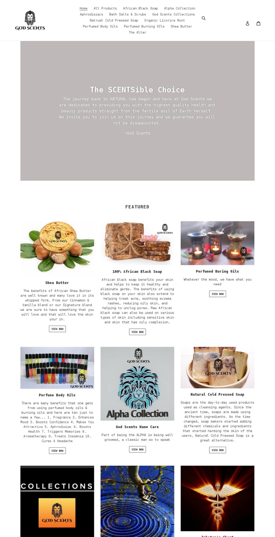 godscentsllc.com shopify website screenshot