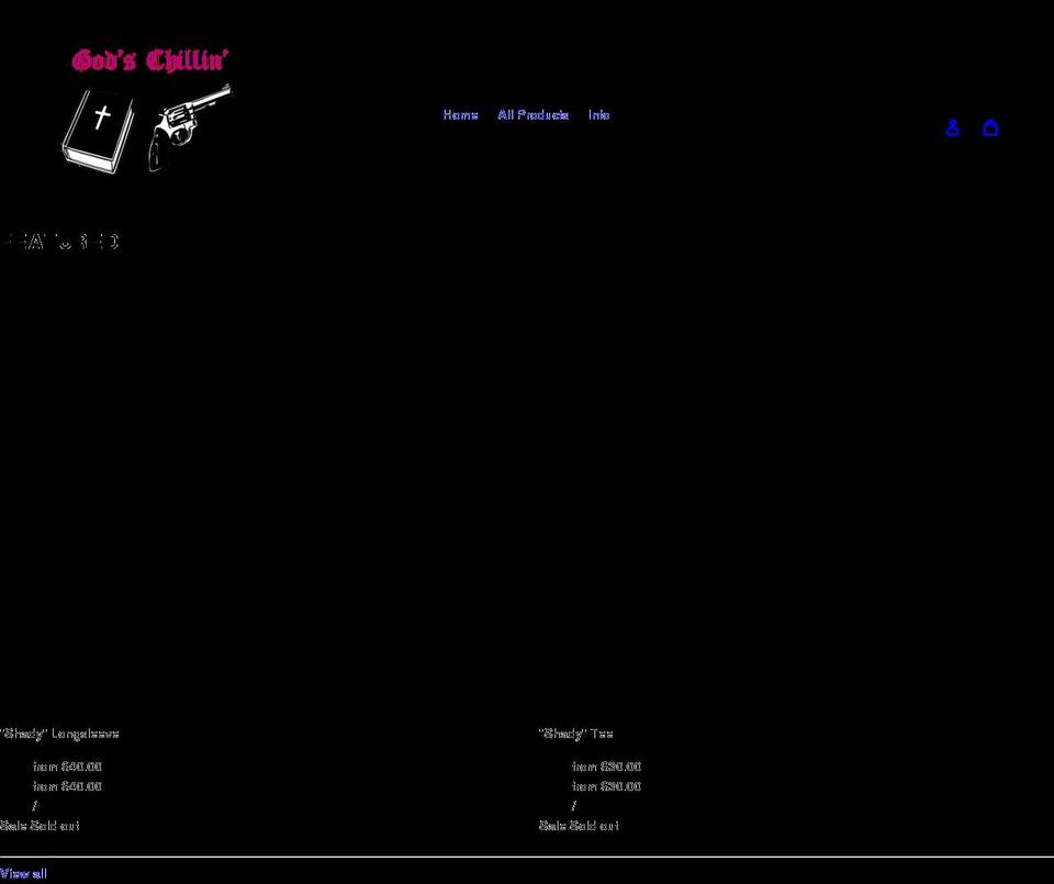 godschillin.com shopify website screenshot