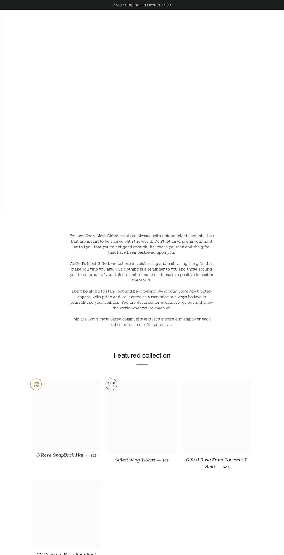 godsmostgifted.com shopify website screenshot