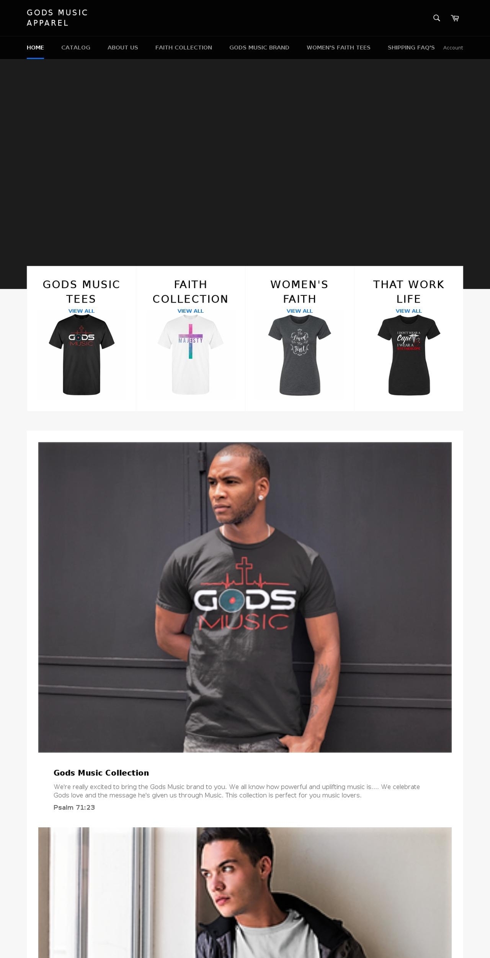 godsmusicapparel.com — Shopify storefront screenshot