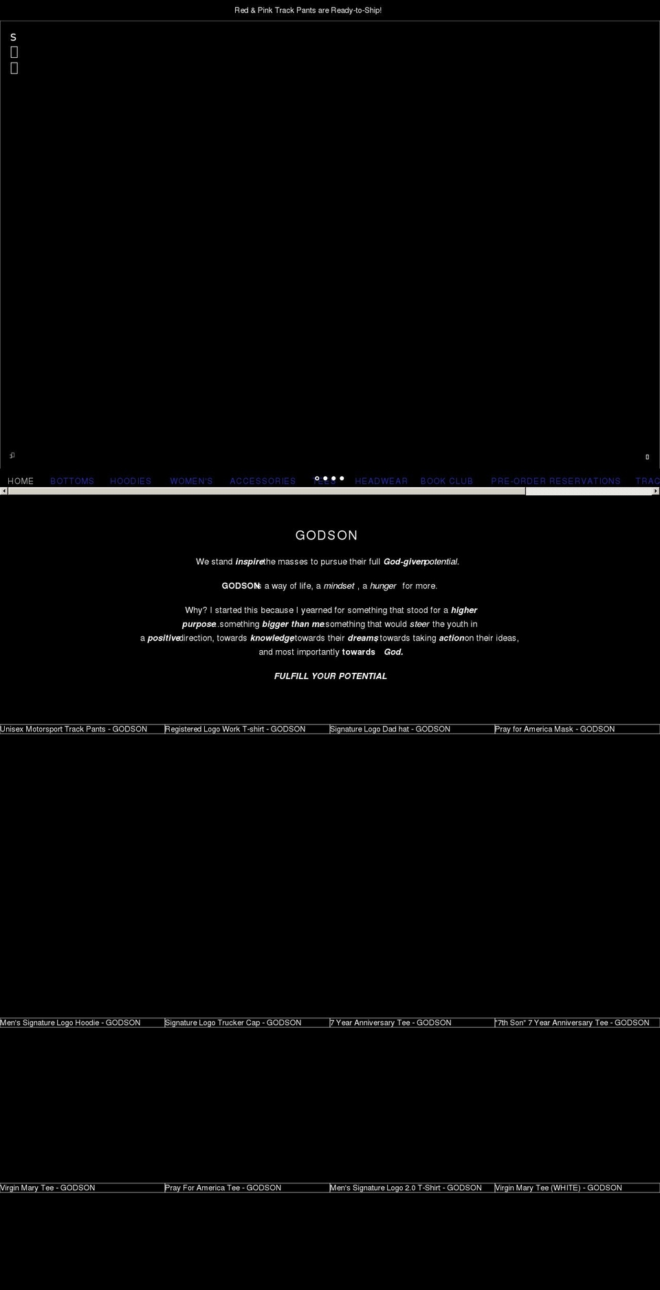 godsonbrand.com shopify website screenshot
