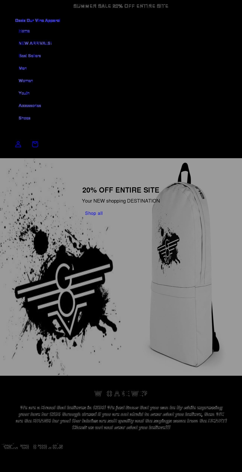 godsourvine.com shopify website screenshot