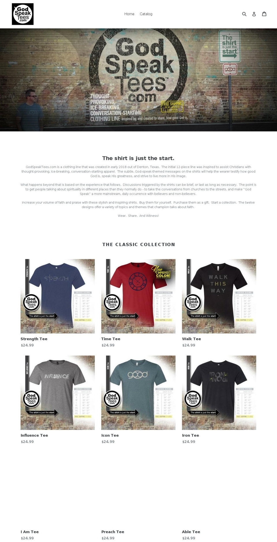godspeaktees.com — Shopify storefront screenshot