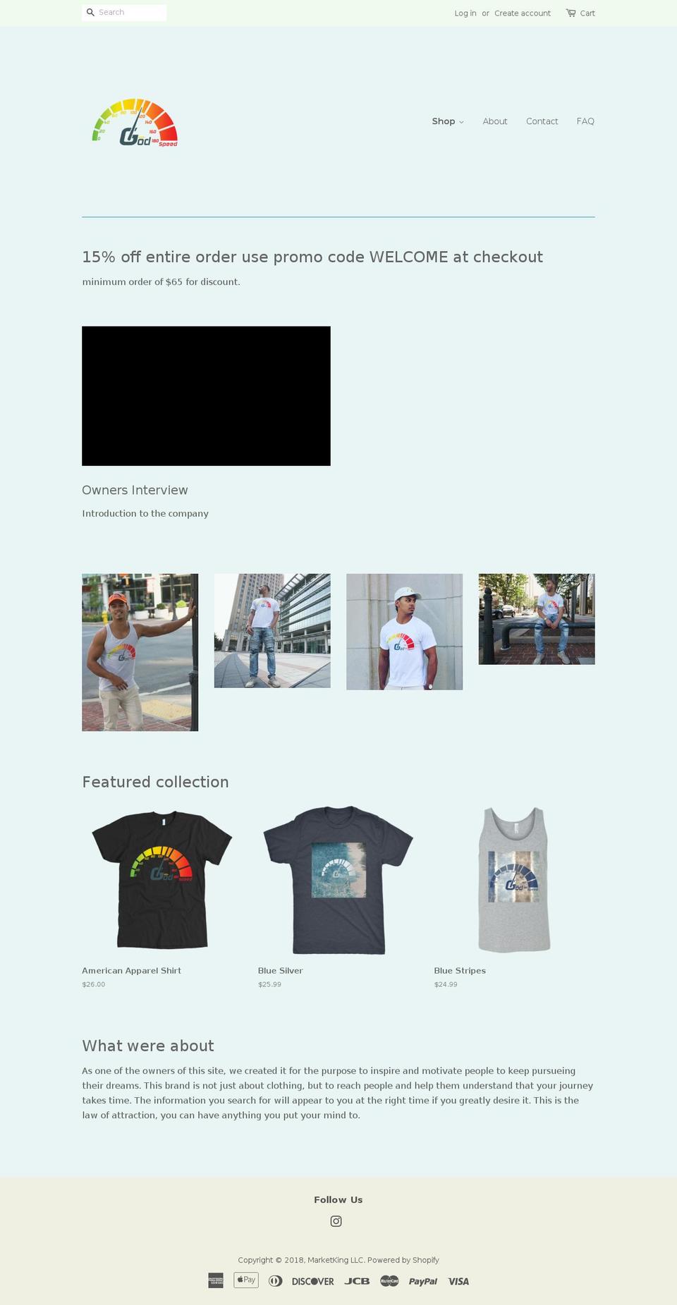 godspeed.store shopify website screenshot