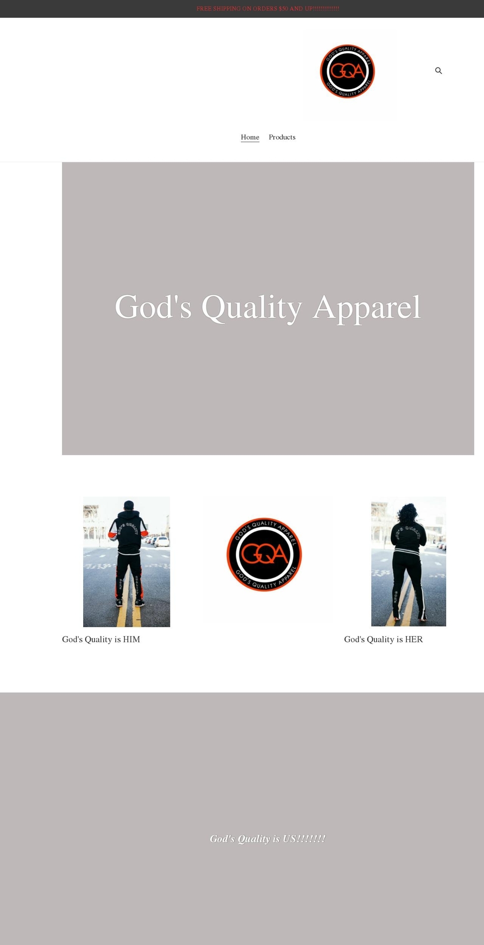 godsquality.com shopify website screenshot
