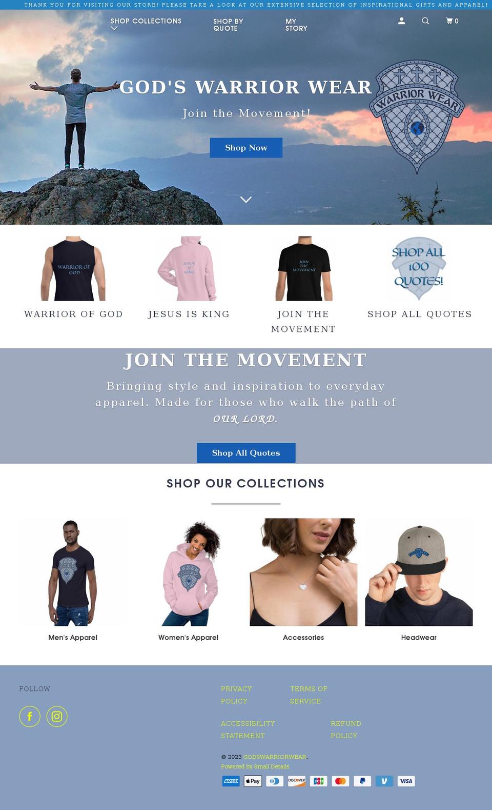 godswarriorwear.com shopify website screenshot