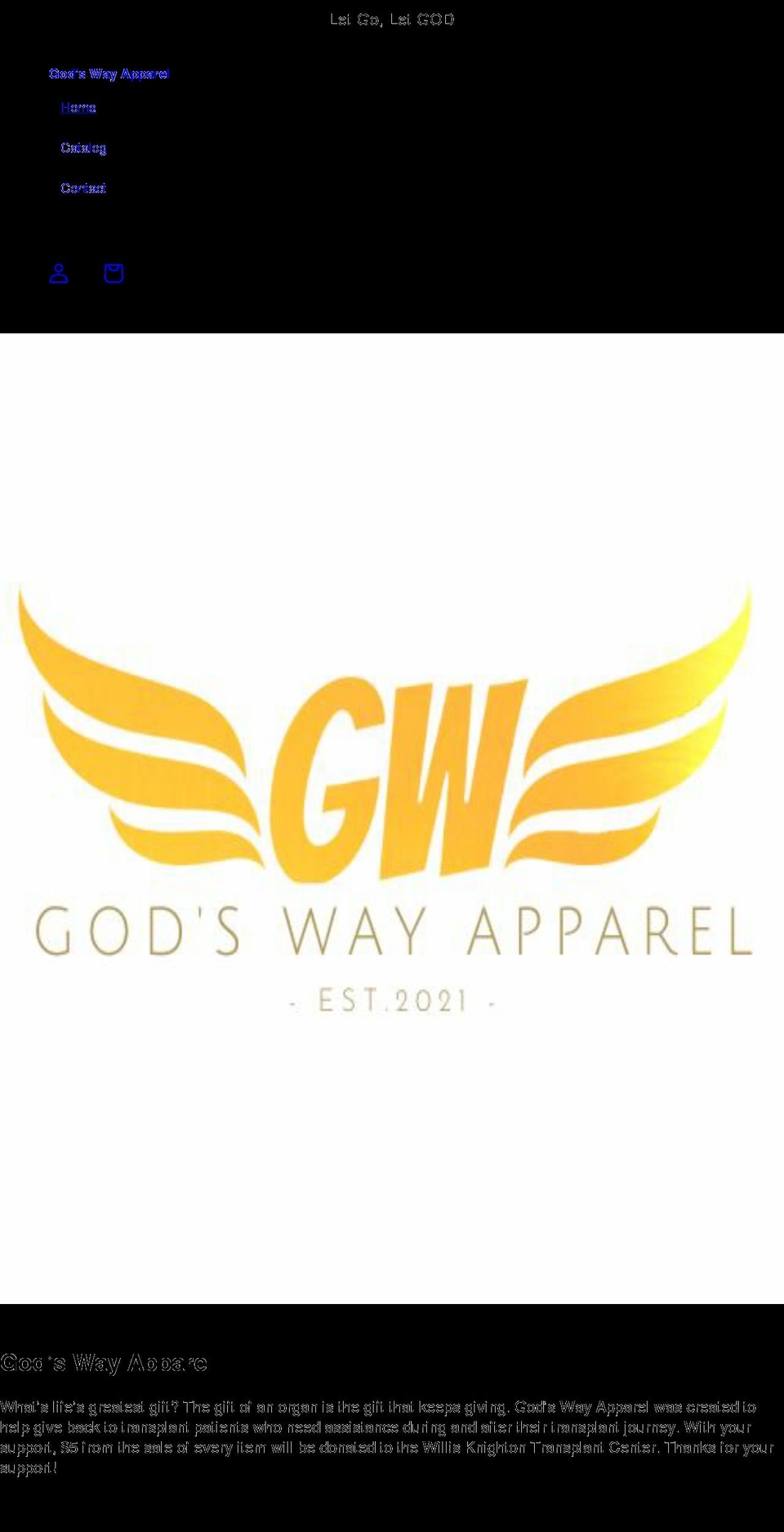 godswayapparel.net shopify website screenshot