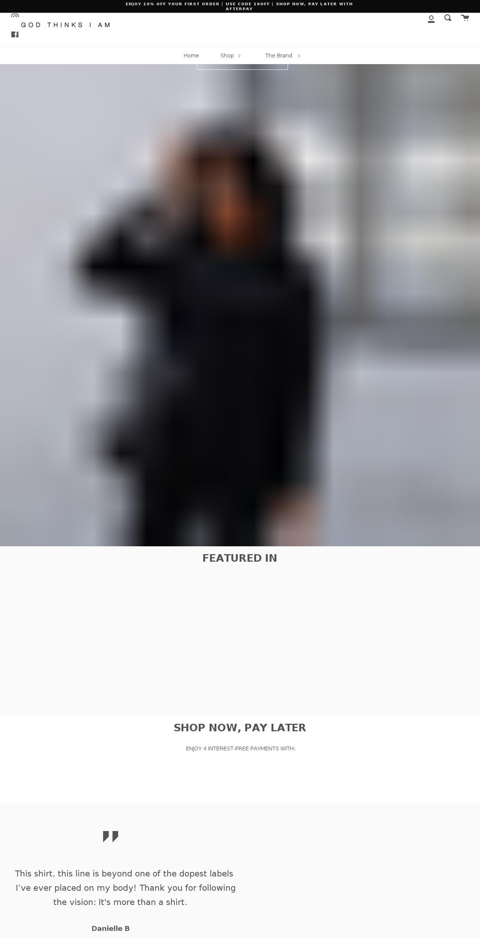 godthinksiam.com shopify website screenshot