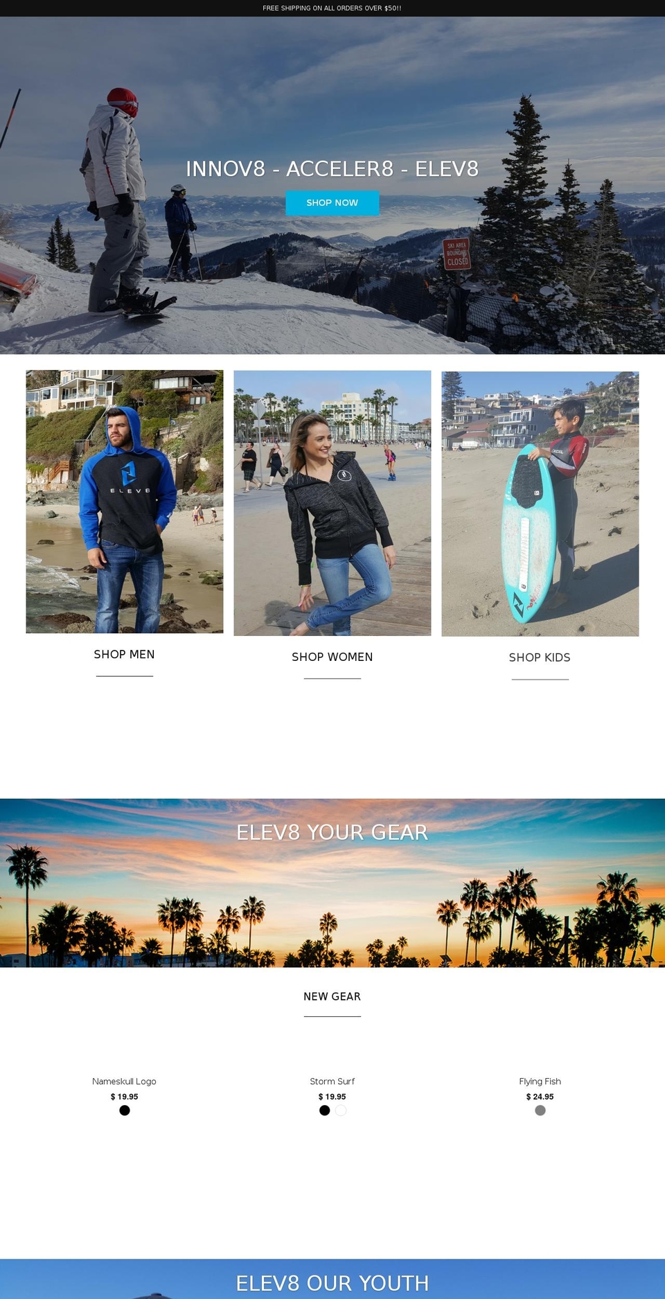 goelev8.com shopify website screenshot