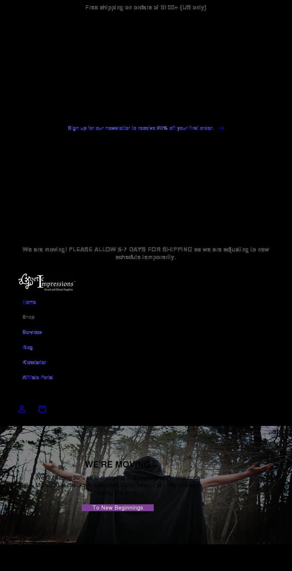 goeticimpressions.com shopify website screenshot